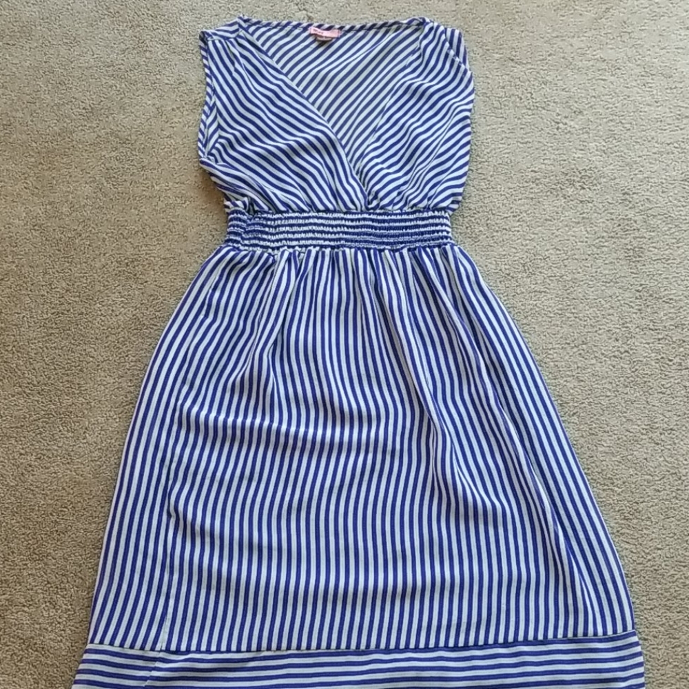Vintage Blue Striped Dress